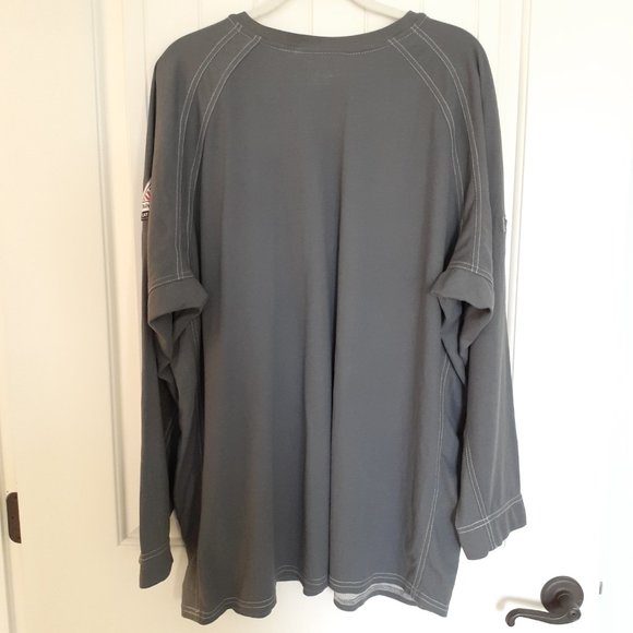 Bulwark iQ Series Comfort Knit Men's FR Henley Gray Size XXL - Picture 2 of 16